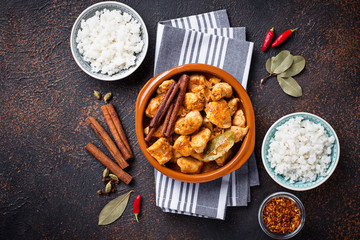 Chicken tikka masala. Traditional Indian dish