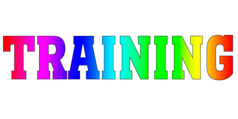 Fototapeta premium TRAINING rainbow multicolor word