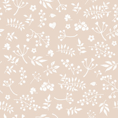 Fototapeta premium A gentle vintage seamless handdrawn floral background