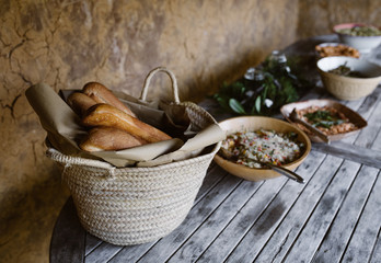 basket full of loafs of bread