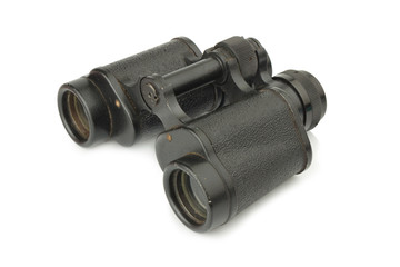 binoculars old. dirty. isolated on white background