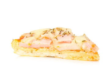 pizza. thailand mother cook pizza for childern isolated on white background