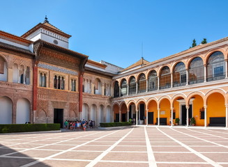 Seville Alcazar courtyard, Spain