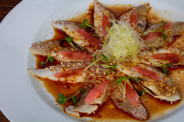 Carpaccio with dorada fish