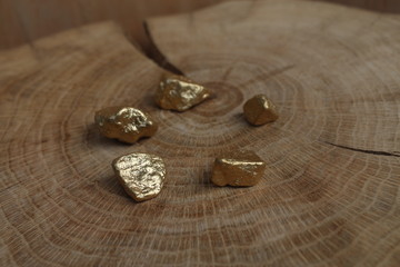 Golden stones decor for art
