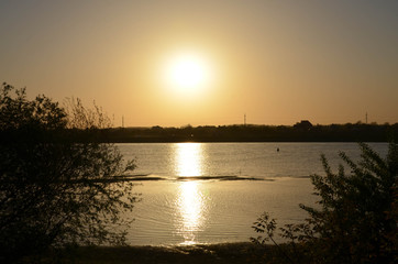 sunset on the lake
