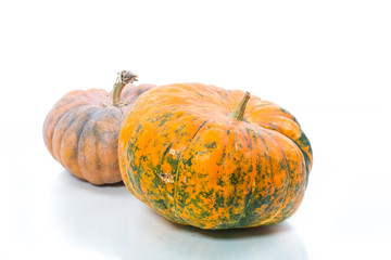 Fresh raw pumpkin isolated on white. Organic plant