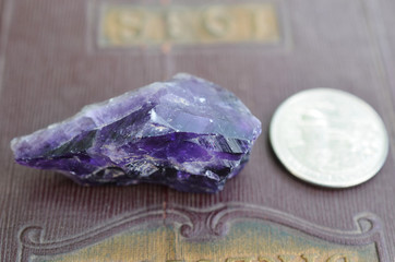 Raw Amethyst chunk. Premium quality amethyst healing crystal. Deep coloring, dark purple. Thick and powerful. All natural Violet Amethyst