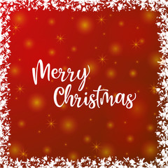 Merry christmas red background with snowflake, vector, illustration, eps file