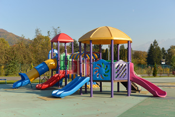 The Playground is Sunny in autumn.