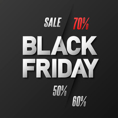 Abstract vector black friday sale layout background for banner, poster, flyer. Vector illustration