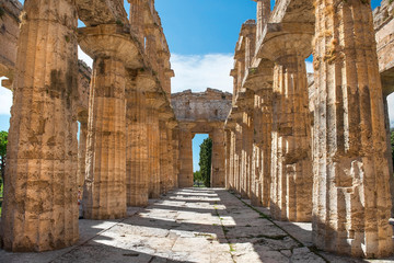 ancient greek archeological sites Paestum, Italy