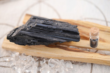 Large piece of natural Black Tourmaline, Grounding and protective healing crystal great for energy...