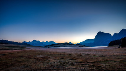 Seiser Alm vor Sonnenaufgang