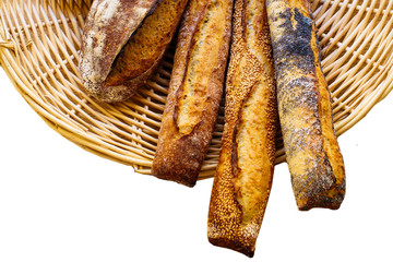 basket of bread, 4 loaves