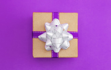 Single Simple Wrapped Present on a Matching Background