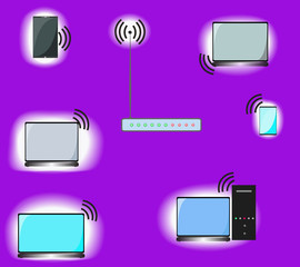 conceptual image of the wi fi network