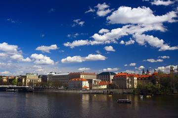 Fototapeta na wymiar street in Prague czech republic / landscape view in the city, the European capital of the czech republic, Prague Castle