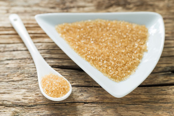 brown sugar in spoon on the table