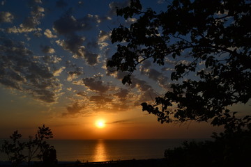 Fototapeta na wymiar Fantastic sunrise on the Black Sea in Odessa