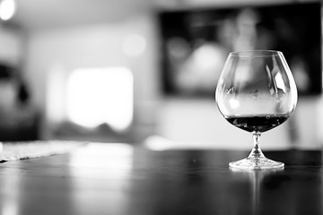 black and white wine glass / concept alcohol, glass glasses with wine, poster beautiful for interior