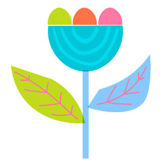 Colorful abstract flower isolated on white background. Vector illustration.