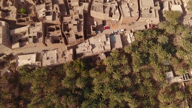 aerial view of old town Al Hamra in Oman