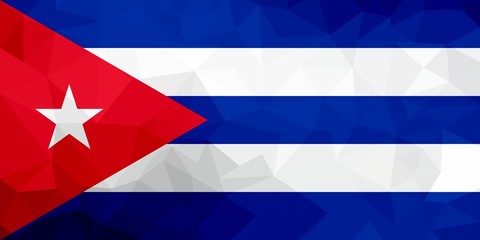 Cuba polygonal flag. Mosaic modern background. Geometric design