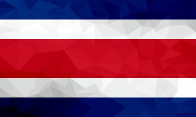 Costa Rica polygonal flag. Mosaic modern background. Geometric design