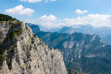 Fototapeta premium Grlo Sokolovo, Montenegro nature canyon near Korita village A steep mountain slope with picturesque views.