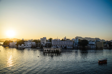 Naklejka premium sundown in Udaipur / Island
