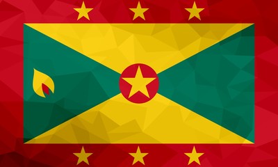 Grenada polygonal flag. Mosaic modern background. Geometric design