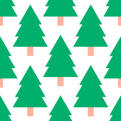 Spruce forest seamless pattern. Holiday background. Vector illustration.