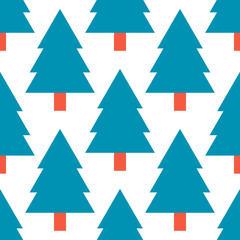 Obraz premium Spruce forest seamless pattern. Holiday background. Vector illustration.