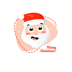 Merry Christmas Santa Claus. Vector cartoon Santa Claus character portrait illustration