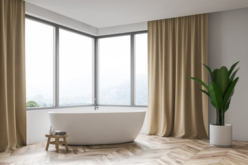 White bathroom corner, tub