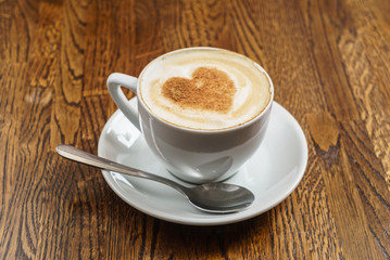 latte art with heart shape