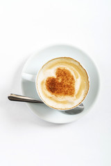 latte art with heart shape