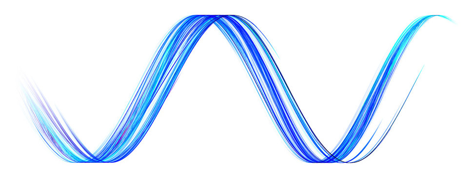 Blue sinusoid isolated on a white background