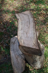 log bench, stumps, logs, leftover's form hericane Irma, backyard art, chainsawed bench, oak