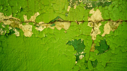 Old texture turquoise blue cracked wall, the old paint texture is chipping and cracked fall destruction. Grunge wall texture background