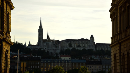 View of the Fisherman's Bastion Budapest from the bank of Danube
