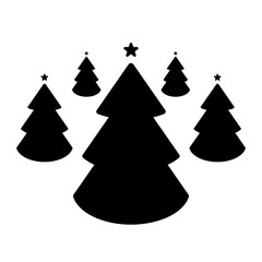 Christmas trees icon, vector simple design symbol