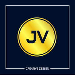 Initial Letter JV Logo Template Design