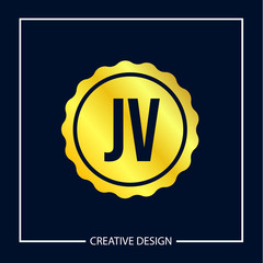 Initial Letter JV Logo Template Design