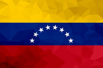 Venezuela polygonal flag. Mosaic modern background. Geometric design