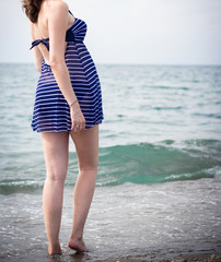 woman walking on the beach