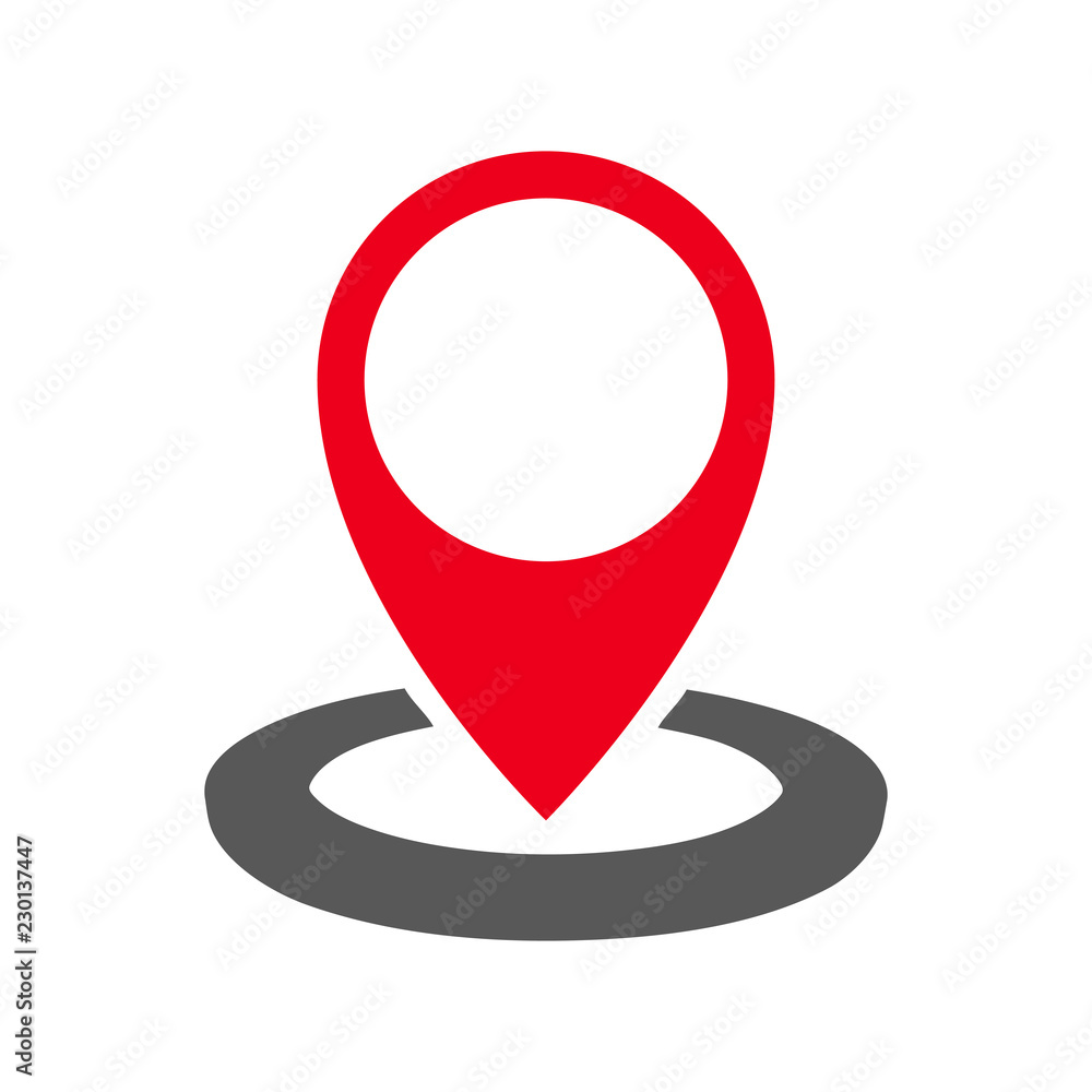 Poster Pin map marker pointer icon, GPS location flat symbol – for stock