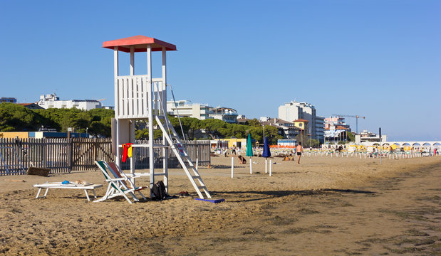 Lifeguard Tower on Lignano Beach, Italy