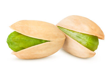 pistachio isolated on white background, clipping path, full depth of field